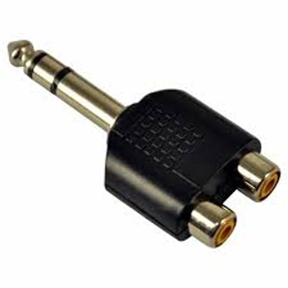 Adaptador Conector P10 Stereo Para 2 Rca Fêmea Klight Big Coisas 