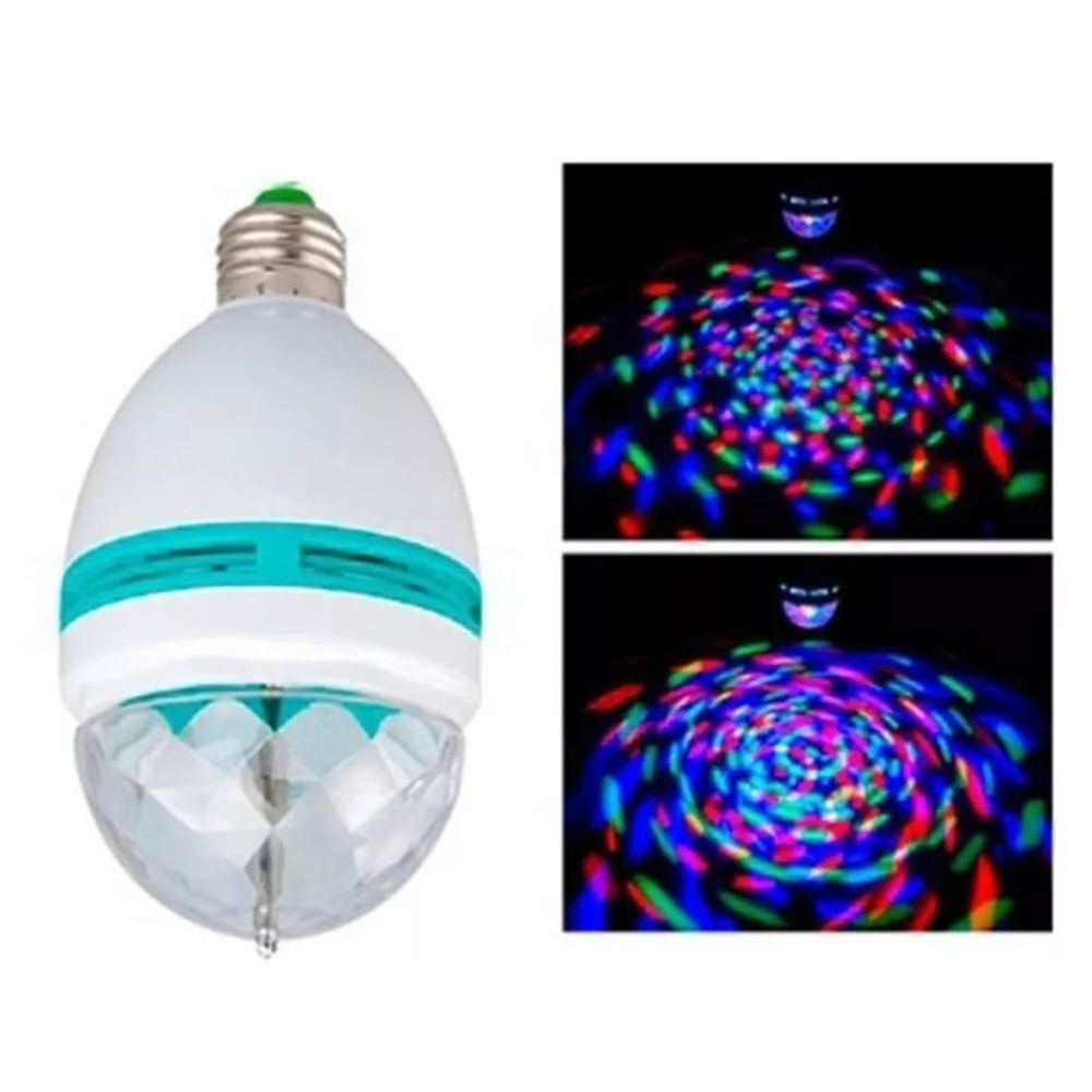 LAMPADA GLOBO GIRATORIO BIVOLT CRAZY LED RGB Thunderled